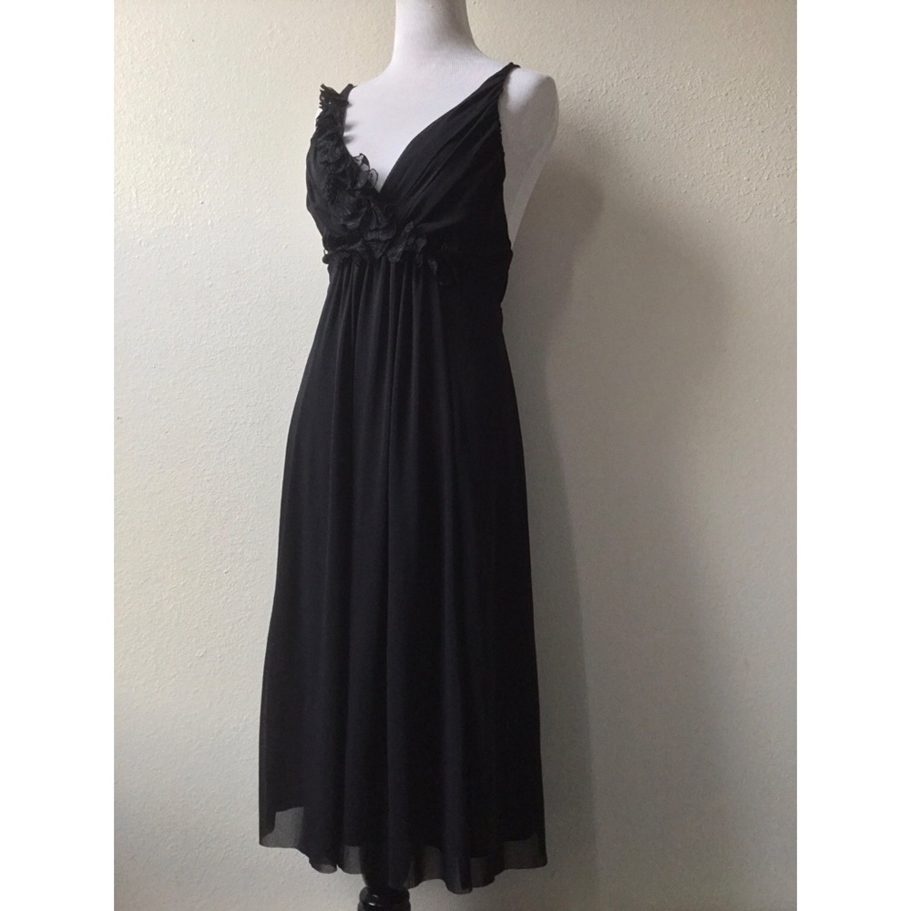Black Gathered YBack Dress